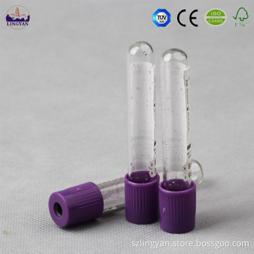 lavender cap vacum edta tube 3 ml size